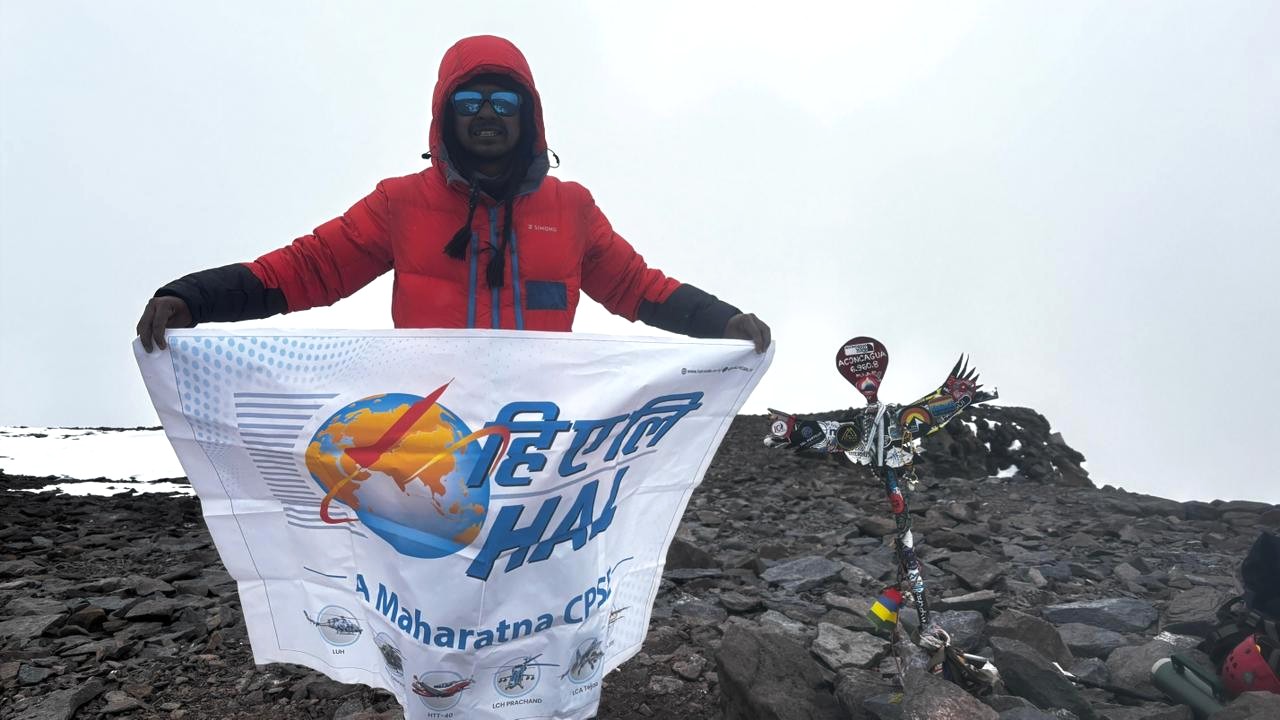 HAL employee Aritra Roy successfully atop Mount Aconcagua in Argentina.