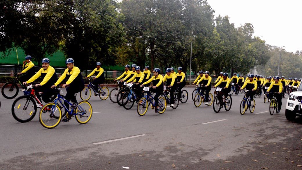 CISF cyclists hit the road in furtherance of the coastline protection mission.