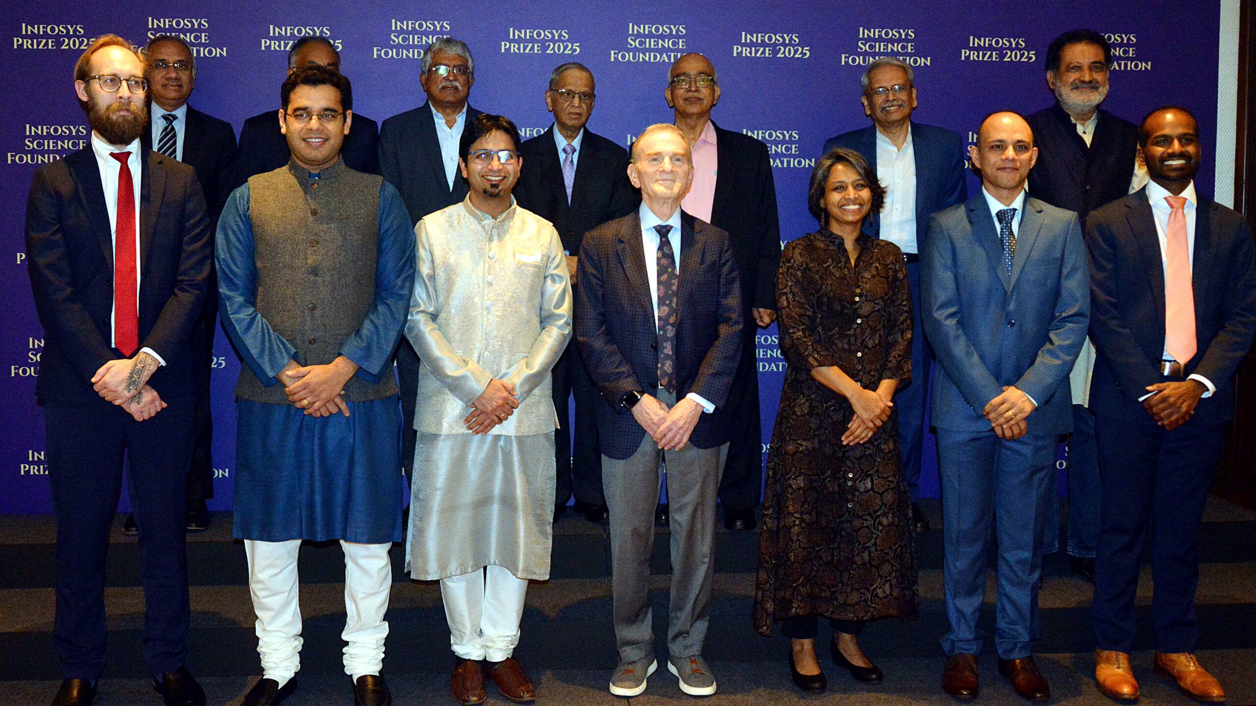 The researchers along with the bigwigs of Infosys Science Foundation.