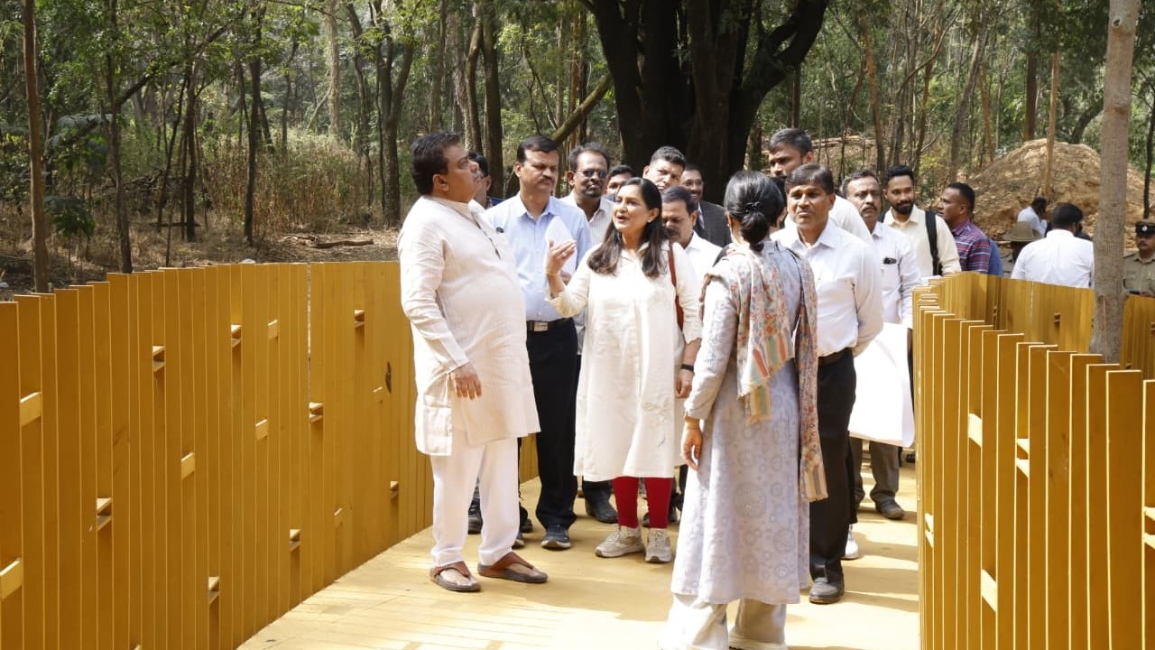 Industries Minister MB Patil inspecting the NGEF campus in East Bengaluru.
