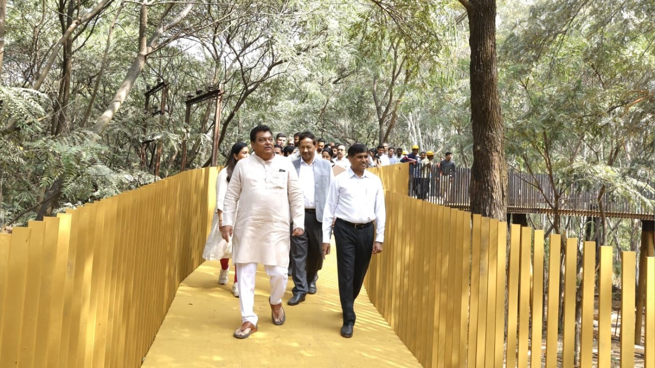 Industries Minister MB Patil inspecting the NGEF campus in East Bengaluru.