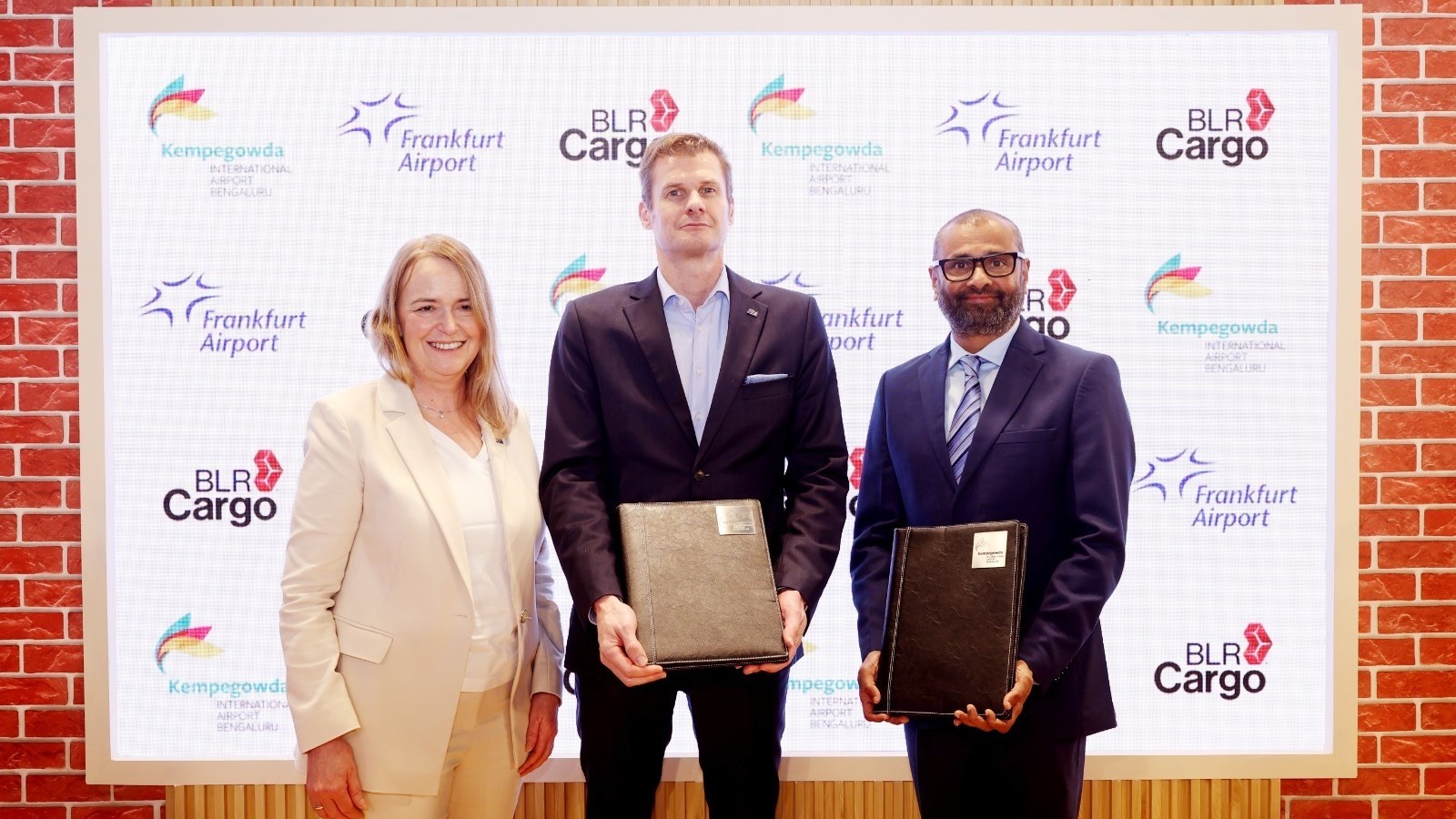 Officials representing BIAL and Frankfurt airport with the signed MoU.