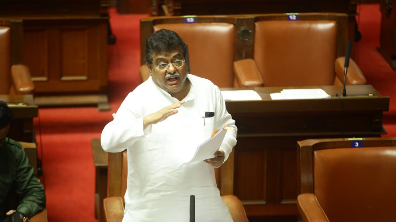 Industries Minister MB Patil addressing the House recently.