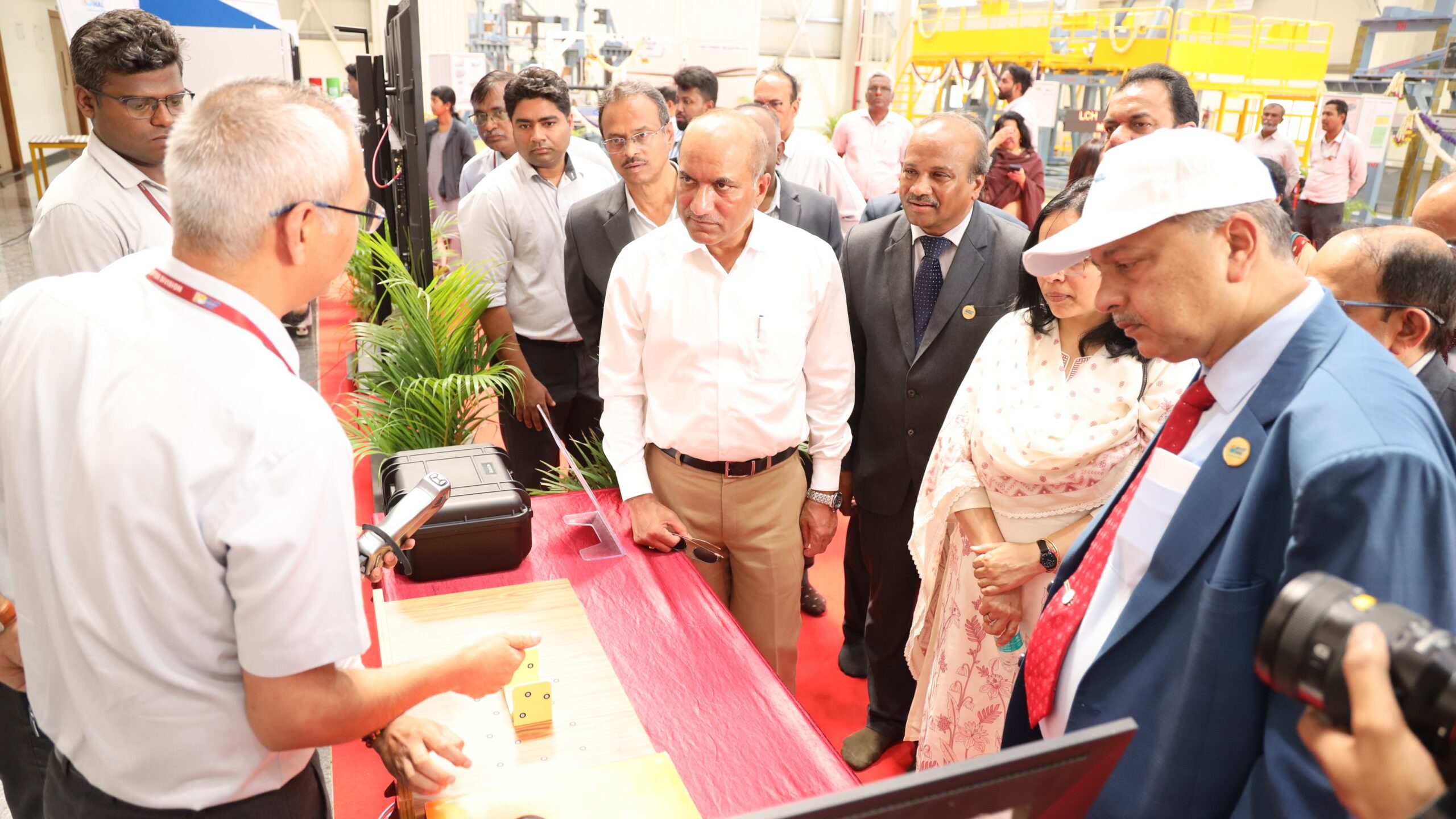Inside the HAL helicopter factory in Tumakuru.
