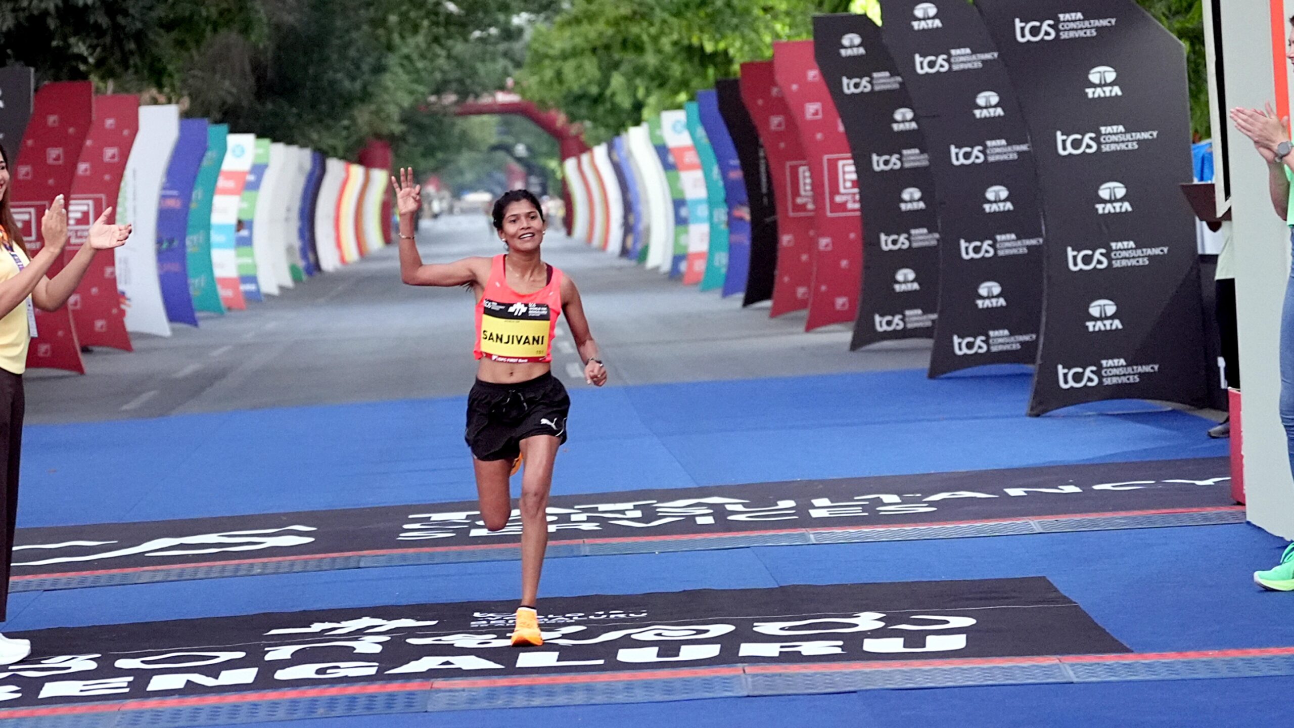 Runners at the TCS World 10K in Bengaluru.