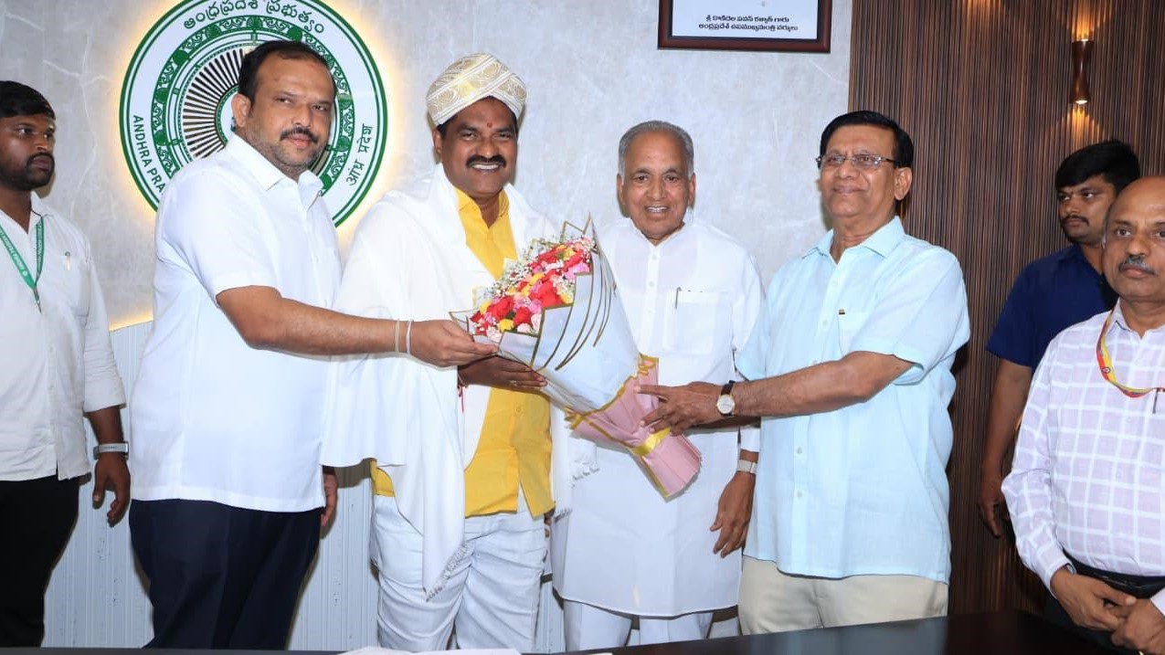 Political leaders from Karnataka inviting Andhra Pradesh Chief Minister N Chandrababu Naidu and his minister for the event.