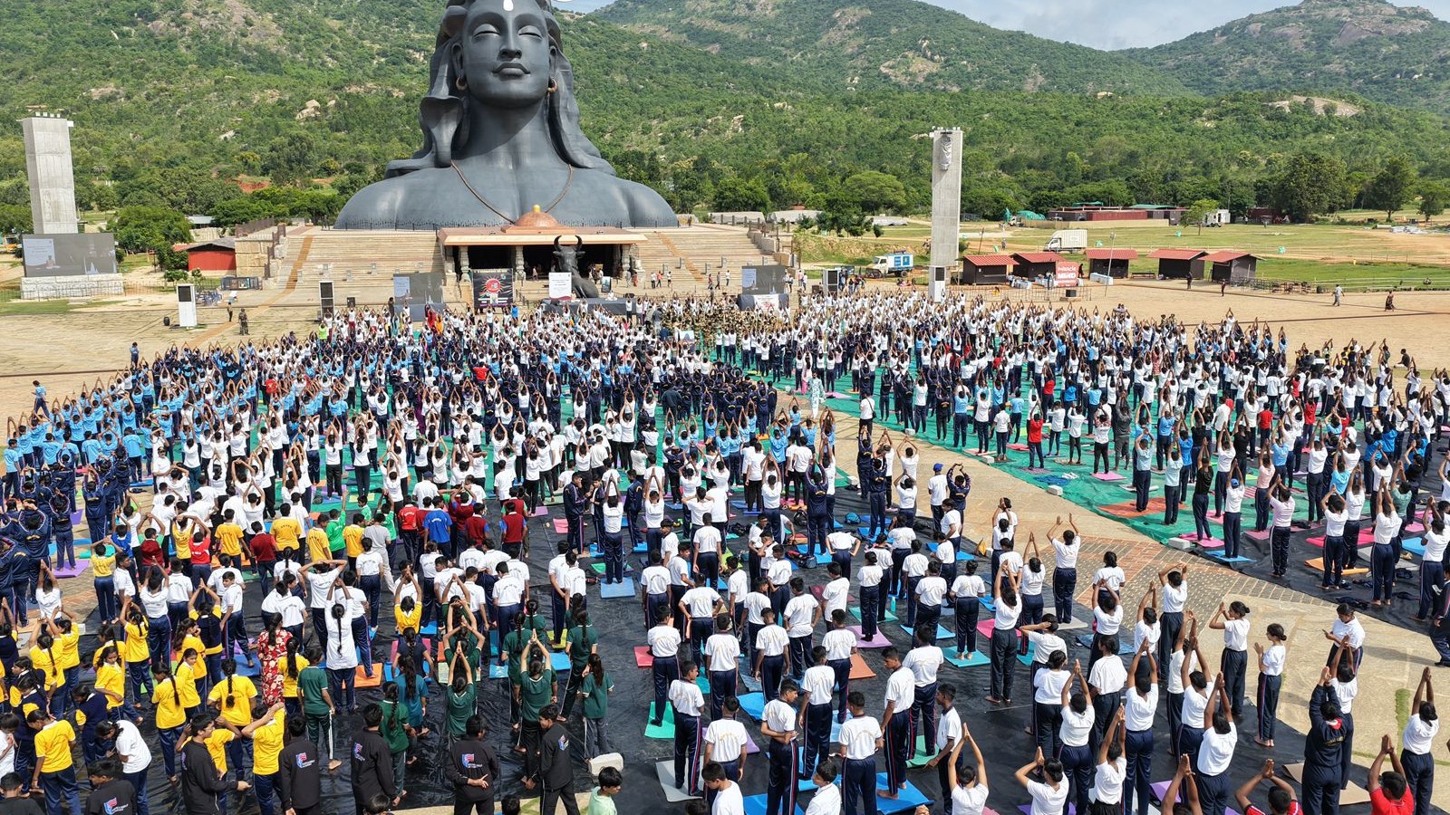 A file photo of International Yoga Day celebrations at Isha Foundation, Bengaluru.