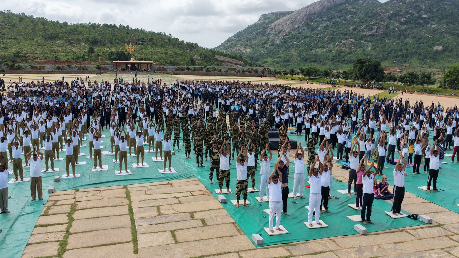 A file photo of International Yoga Day celebrations at Isha Foundation, Bengaluru.