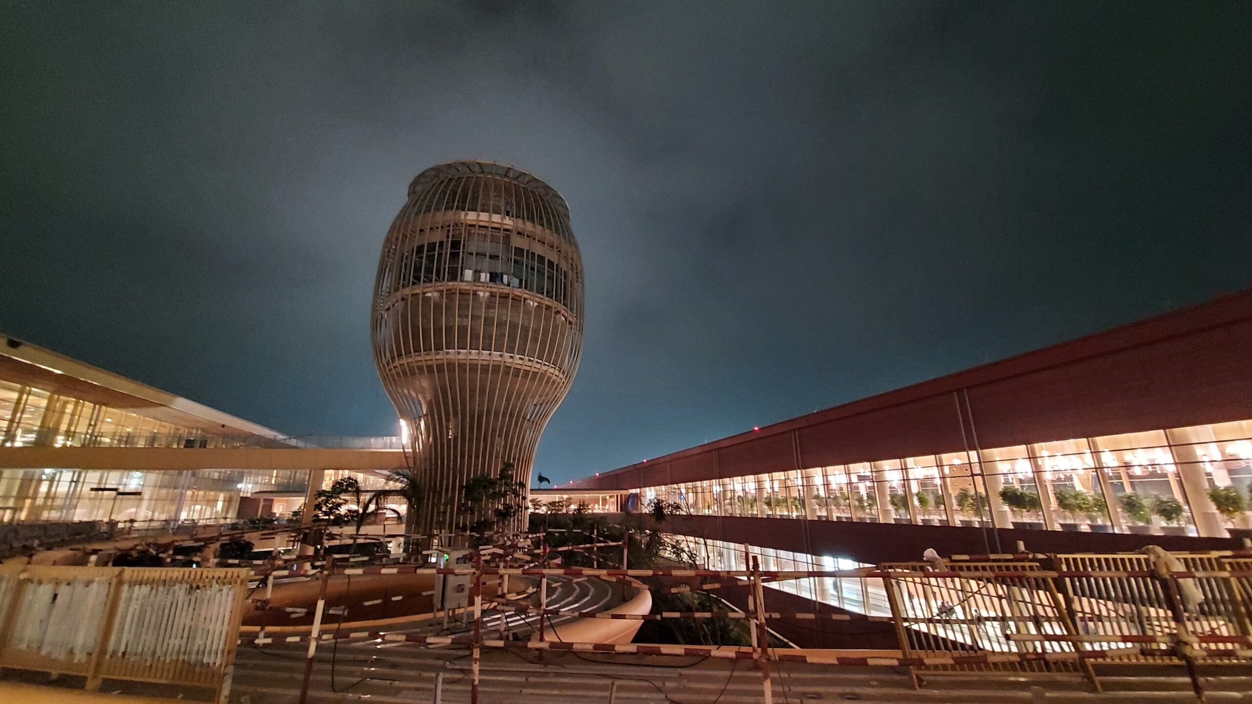 A night view of Bengaluru airport.