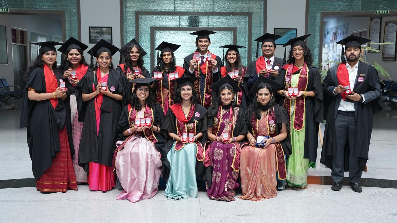 The top performing students of Ramaiah Medical College, Bengaluru.