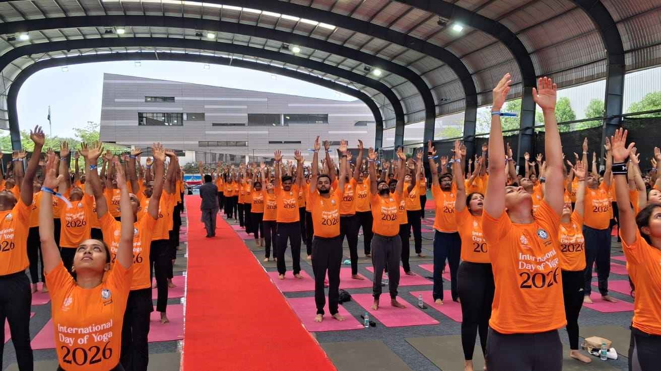 Yogis in action at the Akshar Yoga Kendraa in Bengaluru.