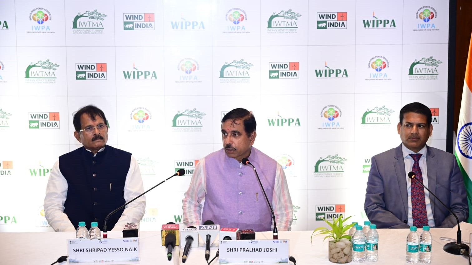 Union Minister for New and Renewable Energy, Pralhad Joshi, addressing the media on developments in the wind energy space since 2014.